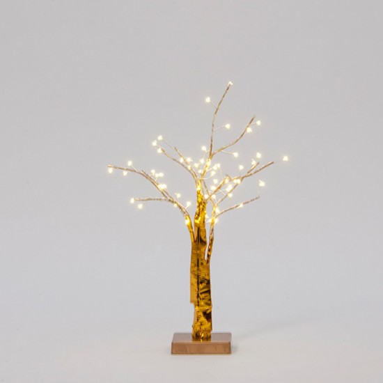 ALBERO ORO C/LUCI 45 CM 60 LED