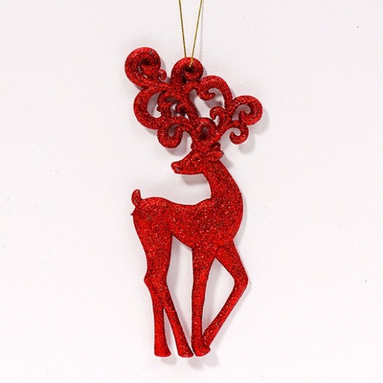 CERVO D'APPENDERE GLITTER 2 PZ H.17 CM
