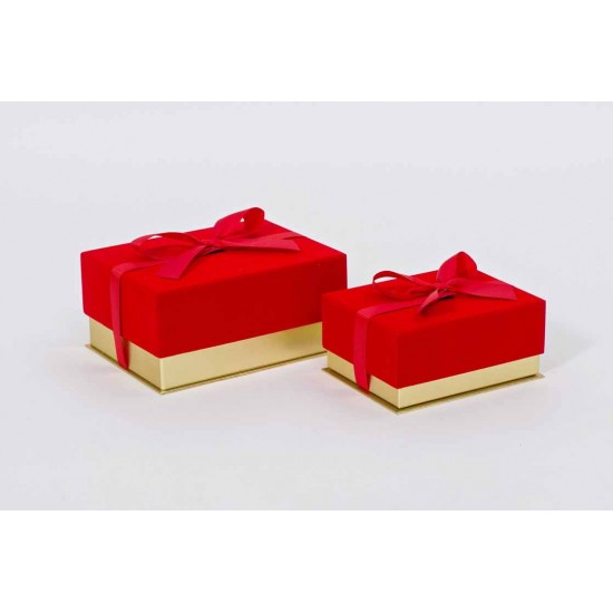 BOX VELLUTO BRICK S/2 20.5X15.6X9.6