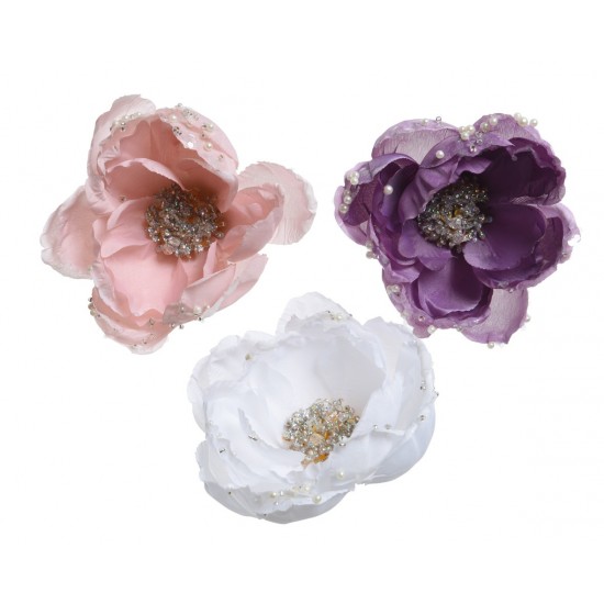 ROSA GLITTER D.13 H.7.5 CM