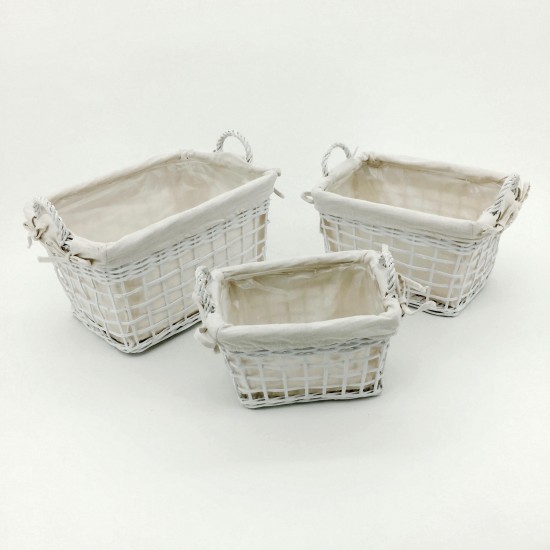 CESTA RETT.PICCOLA C/STOFFA 24X17 H.15