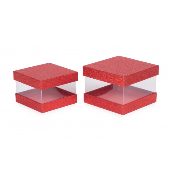 SCATOLE QUADRATE C/FINESTRA S/2
