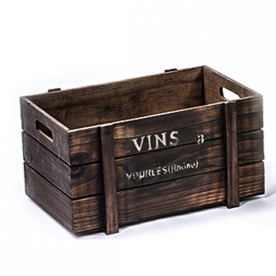 BOX LEGNO C/MANICI LARGE 39X24X20