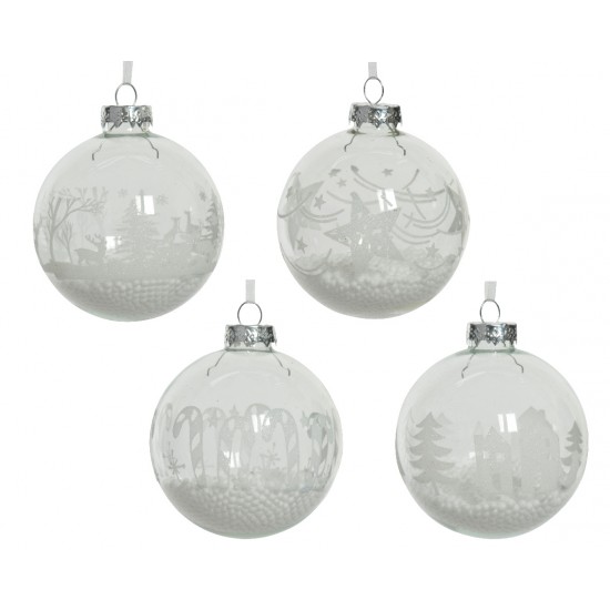 SFERA VETRO SNOW Ø8CM